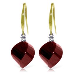 ALARRI 30.6 Carat 14K Solid Gold Obsession Ruby Diamond Earrings