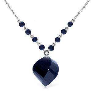 ALARRI 16.25 Carat 14K Solid White Gold Love The Hunt Sapphire Necklace