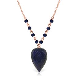 ALARRI 14 Carat 14K Solid Rose Gold Fury Sapphire Necklace