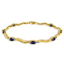 ALARRI 2.01 Carat 14K Solid Gold Tennis Bracelet Diamond Sapphire