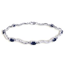 ALARRI 2.01 CTW 14K Solid White Gold Tennis Bracelet Diamond Sapphire