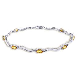 ALARRI 2.01 CTW 14K Solid White Gold Tennis Bracelet Diamond Citrine