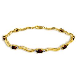 ALARRI 2.01 CTW 14K Solid Gold Tennis Bracelet Diamond Garnet