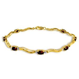 ALARRI 2.01 CTW 14K Solid Gold Tennis Bracelet Diamond Garnet