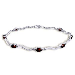 ALARRI 2.01 Carat 14K Solid White Gold Tennis Bracelet Diamond Garnet