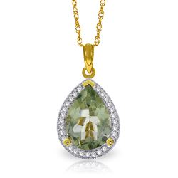 ALARRI 3.36 CTW 14K Solid Gold Lana Green Amethyst Diamond Necklace