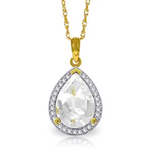 ALARRI 5.61 CTW 14K Solid Gold Lana White Topaz Diamond Necklace