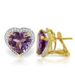 ALARRI 6.48 Carat 14K Solid Gold Elizabeth Amethyst Diamond Earrings