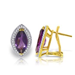 ALARRI 3.6 Carat 14K Solid Gold Hayworth Amethyst Diamond Earrings