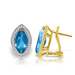 ALARRI 4.8 Carat 14K Solid Gold Hayworth Blue Topaz Diamond Earrings