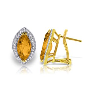 ALARRI 3.6 Carat 14K Solid Gold Hayworth Citrine Diamond Earrings
