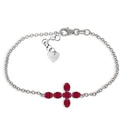 ALARRI 1.7 Carat 14K Solid White Gold Love Gospel Ruby Bracelet