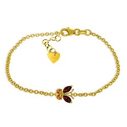 ALARRI 0.6 CTW 14K Solid Gold Flutter Garnet Citrine Bracelet