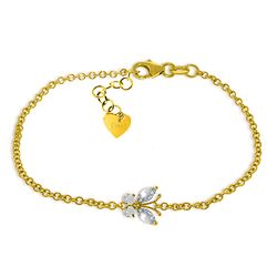 ALARRI 0.6 Carat 14K Solid Gold Butterfly Bracelet Aquamarine