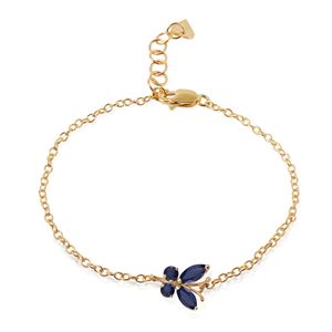 ALARRI 0.6 Carat 14K Solid Gold Butterfly Bracelet Sapphire