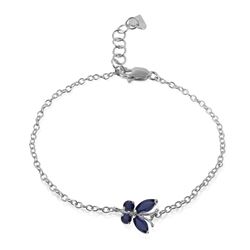 ALARRI 0.6 CTW 14K Solid White Gold Butterfly Bracelet Sapphire