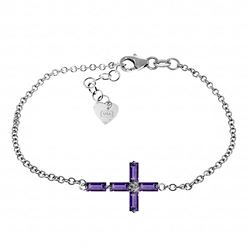 ALARRI 1.15 CTW 14K Solid White Gold Ave Maria Amethyst Bracelet