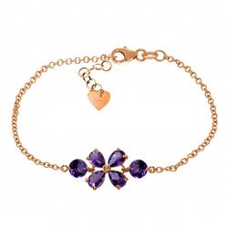 ALARRI 3.15 CTW 14K Solid Rose Gold Bracelet Natural Amethyst