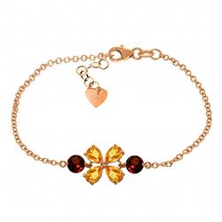 ALARRI 3.15 Carat 14K Solid Rose Gold Bracelet Citrine Garnet