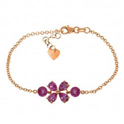 ALARRI 3.15 Carat 14K Solid Rose Gold Bracelet Natural Pink Topaz