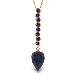 ALARRI 14.55 Carat 14K Solid Rose Gold Necklace Pointy Briolette Drop Sapphire