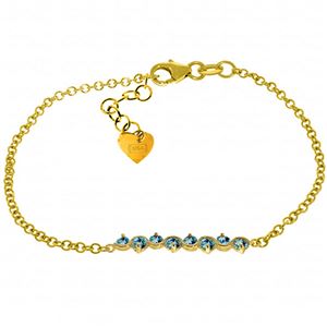 ALARRI 1.55 Carat 14K Solid Gold Bracelet Natural Blue Topaz