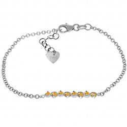 ALARRI 1.55 Carat 14K Solid White Gold Bracelet Natural Citrine