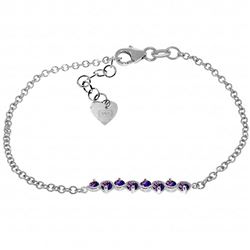 ALARRI 1.55 Carat 14K Solid White Gold Bracelet Natural Amethyst