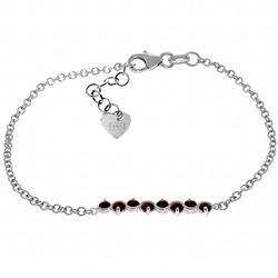 ALARRI 1.55 Carat 14K Solid White Gold Bracelet Natural Garnet