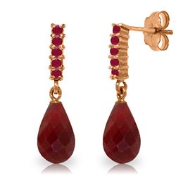 ALARRI 7 Carat 14K Solid Rose Gold Ruby Earrings Briolette Dangling Ruby