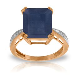 ALARRI 7.27 Carat 14K Solid Rose Gold Ring Natural Diamond Sapphire