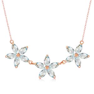 ALARRI 4.2 Carat 14K Solid Rose Gold Necklace Natural Aquamarine