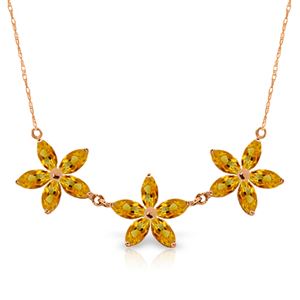 ALARRI 4.2 CTW 14K Solid Rose Gold Necklace Natural Citrine