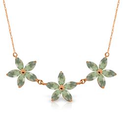 ALARRI 4.2 Carat 14K Solid Rose Gold Necklace Natural Green Amethyst