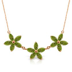ALARRI 4.2 Carat 14K Solid Rose Gold Necklace Natural Peridot