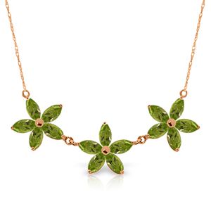 ALARRI 4.2 Carat 14K Solid Rose Gold Necklace Natural Peridot
