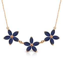 ALARRI 5 Carat 14K Solid Rose Gold Necklace Natural Sapphire