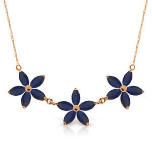 ALARRI 5 Carat 14K Solid Rose Gold Necklace Natural Sapphire