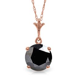 ALARRI 1 Carat 14K Solid Rose Gold Necklace 1.0 Carat Black Diamond