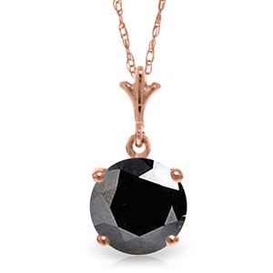 ALARRI 1 Carat 14K Solid Rose Gold Necklace 1.0 Carat Black Diamond