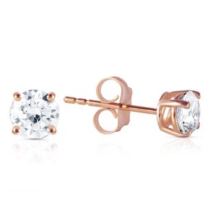 ALARRI 0.8 Carat 14K Solid Rose Gold Stud Earrings 0.80 Carat H-i, Si-2 Diamond