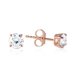 ALARRI 0.6 Carat 14K Solid Rose Gold Stud Earrings 0.60 Carat H-i, Si-2 Diamond