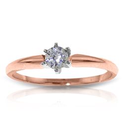 ALARRI 14K Solid Rose Gold Solitaire Ring w/ 0.20 Carat H-i, Si-2 Natural Diamond