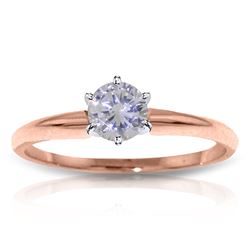 ALARRI 14K Solid Rose Gold Solitaire Ring with 0.35 Carat H-i, Si-2 Natural Diamond