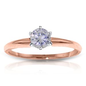ALARRI 14K Solid Rose Gold Solitaire Ring w/ 0.35 Carat H-i, Si-2 Natural Diamond