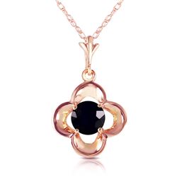 ALARRI 14K Solid Rose Gold Necklace with Natural 0.50 Carat Black Diamond