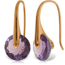 ALARRI 14K Solid Rose Gold Fish Hook Earrings with Amethyst