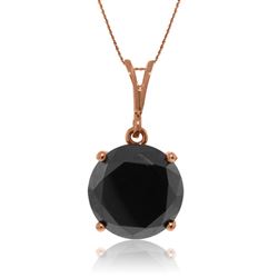ALARRI 14K Solid Rose Gold Necklace with 3.50 Carat Black Diamond