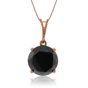 ALARRI 14K Solid Rose Gold Necklace w/ 3.50 Carat Black Diamond