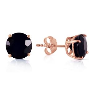 ALARRI 14K Solid Rose Gold Stud Earrings w/ 7.0 Carat Natural Black Diamonds